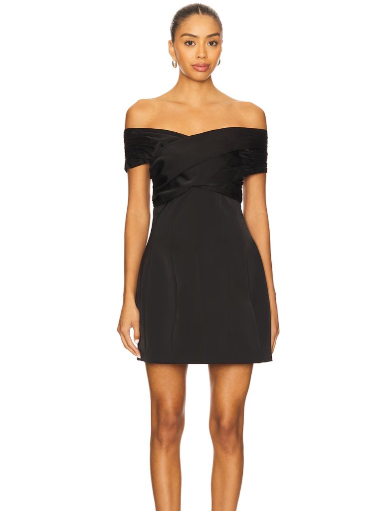New Lovers And Friends Violla Mini Dress In Black Off Shoulder Viola Medium M
